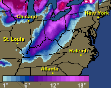 Midwest Snow Depth, March 9, 2008