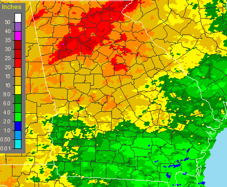 September-October, 2009 Georgia rainfall